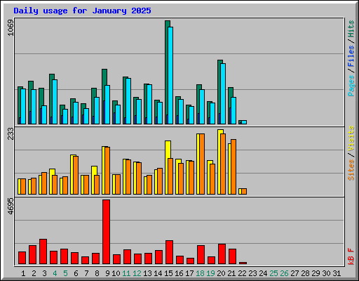 Daily usage for January 2025