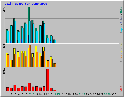 Daily usage for June 2025