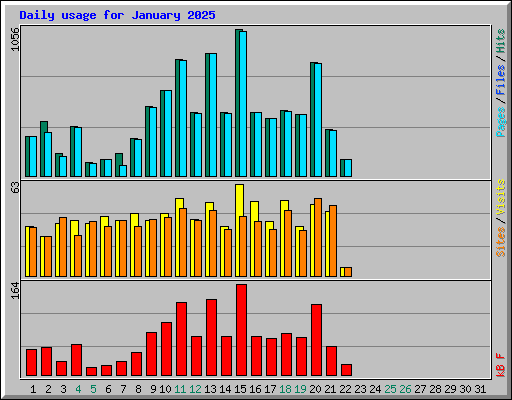 Daily usage for January 2025